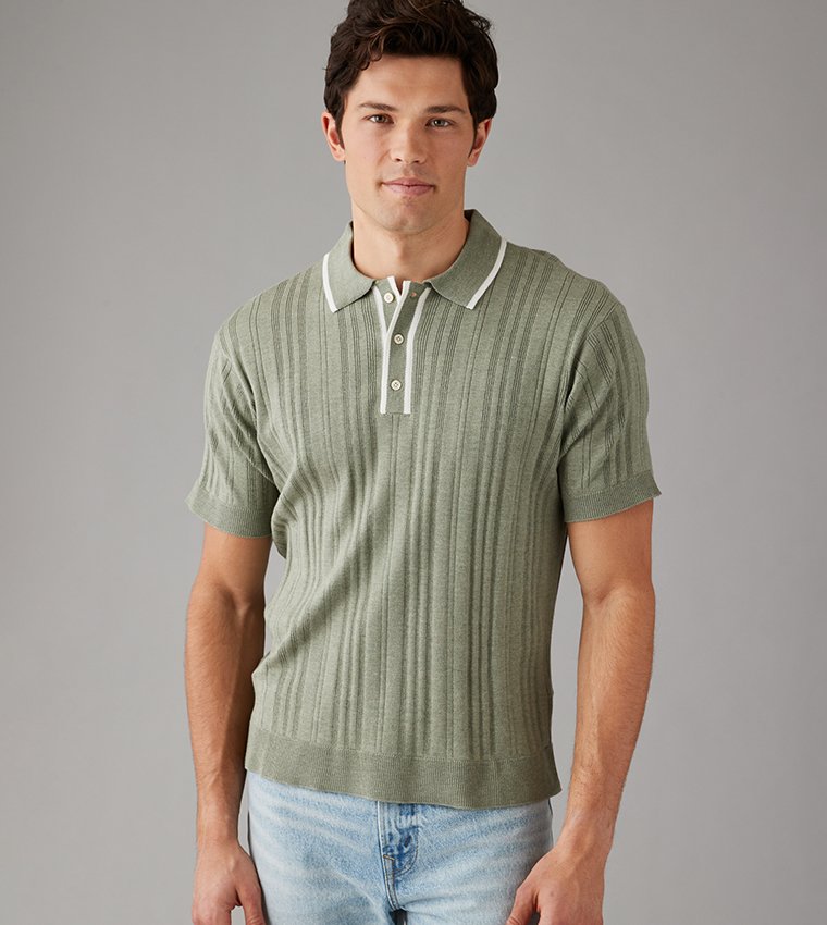 American Eagle – Men's Knitted Polo Shirt