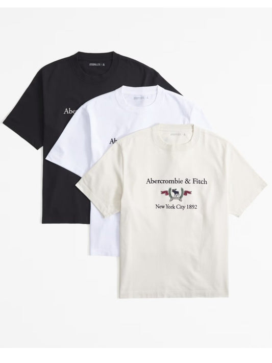 Abercrombie &amp; Fitch – Men's Embroidery Logo T-Shirt